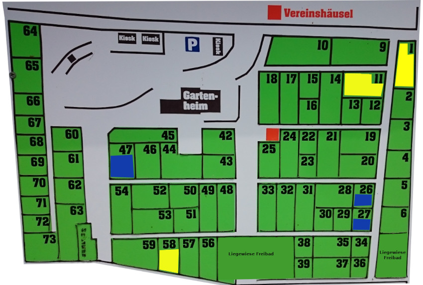 Plan Schrebergrten, Kleingrten Bernsbach